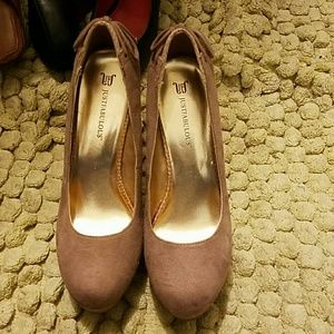 High heeled shoes